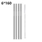 4pcs 6*130/160mm Kids Metal Straws