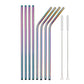 Rainbow Color Reusable Metal Straws Set