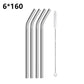 4pcs 6*130/160mm Kids Metal Straws