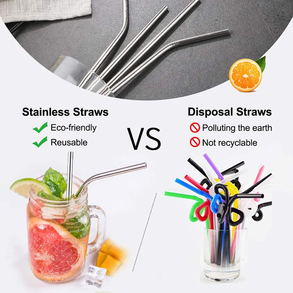 4pcs Short Metal Straws