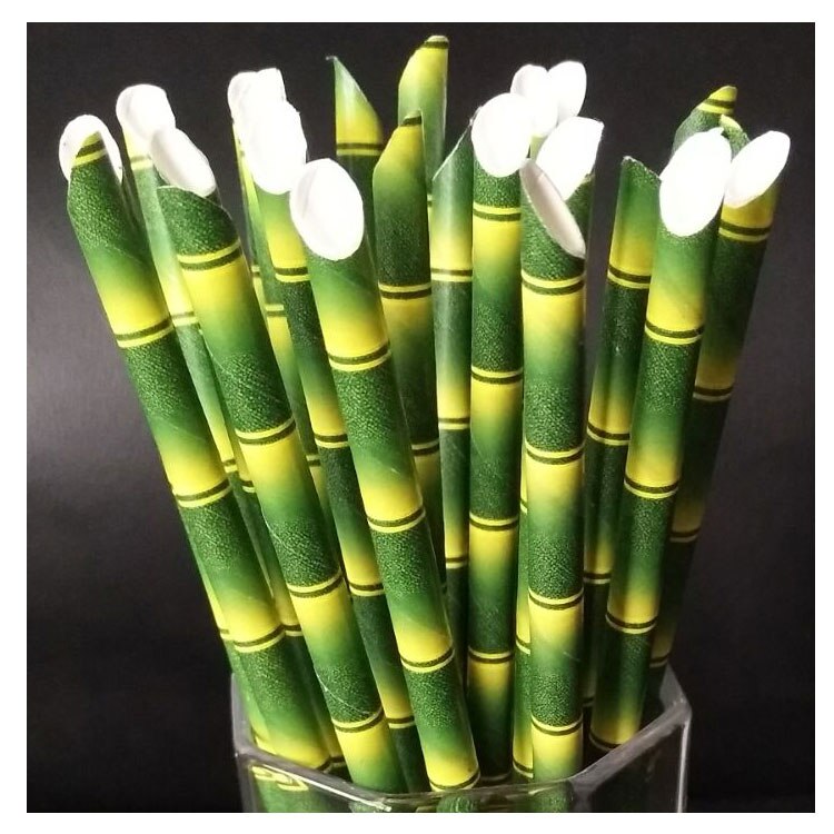 25Pcs Panda Bamboo Paper Straws