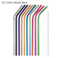 Rainbow Color Reusable Metal Straws Set