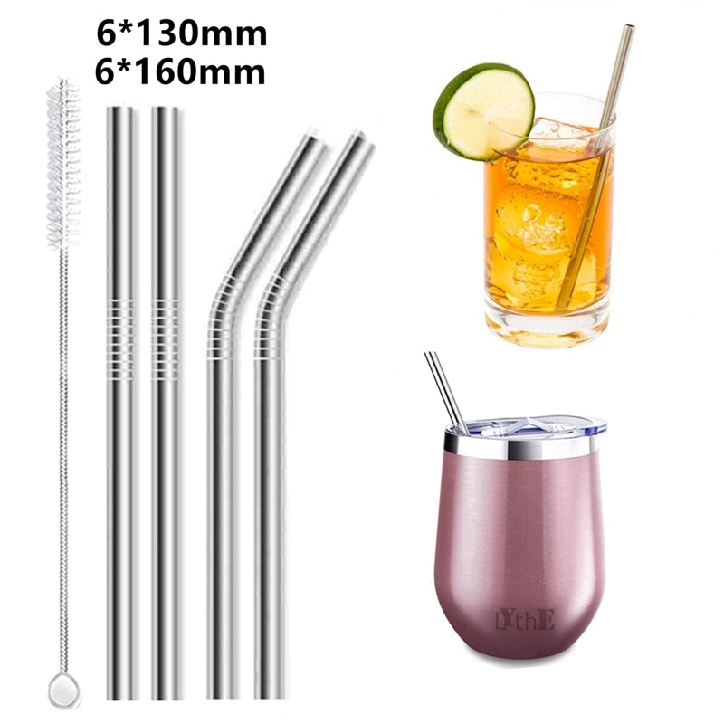 4pcs Short Metal Straws