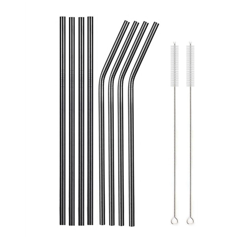 Rainbow Color Reusable Metal Straws Set