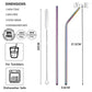 Rainbow Color Reusable Metal Straws Set