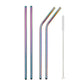 Rainbow Color Reusable Metal Straws Set