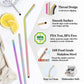 Rainbow Color Reusable Metal Straws Set