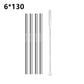 4pcs 6*130/160mm Kids Metal Straws