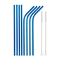 Rainbow Color Reusable Metal Straws Set