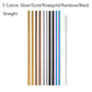 Rainbow Color Reusable Metal Straws Set