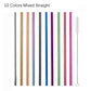 Rainbow Color Reusable Metal Straws Set
