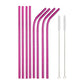 Rainbow Color Reusable Metal Straws Set
