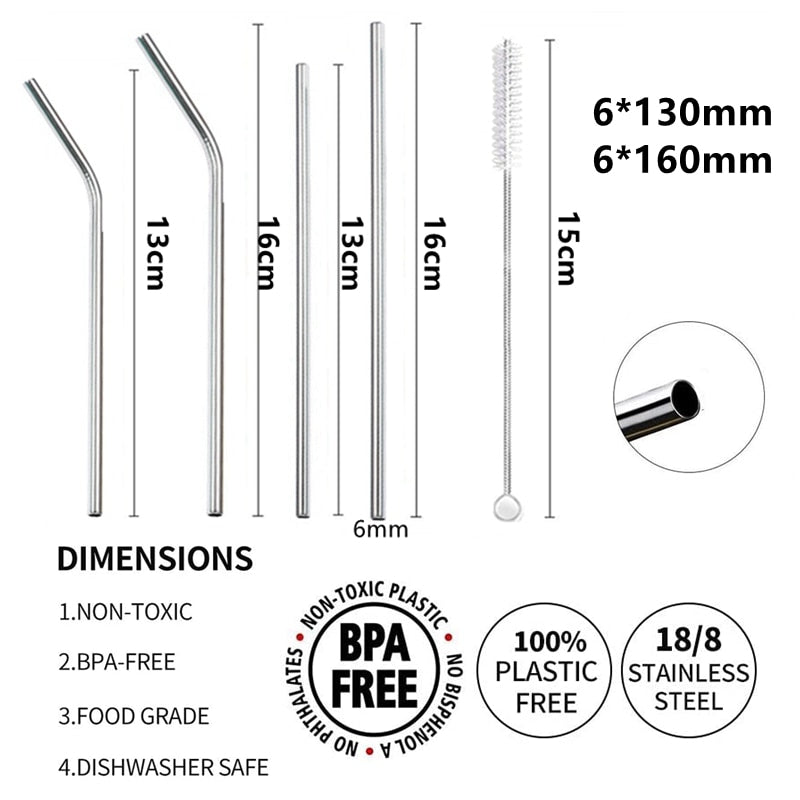 4pcs Short Metal Straws