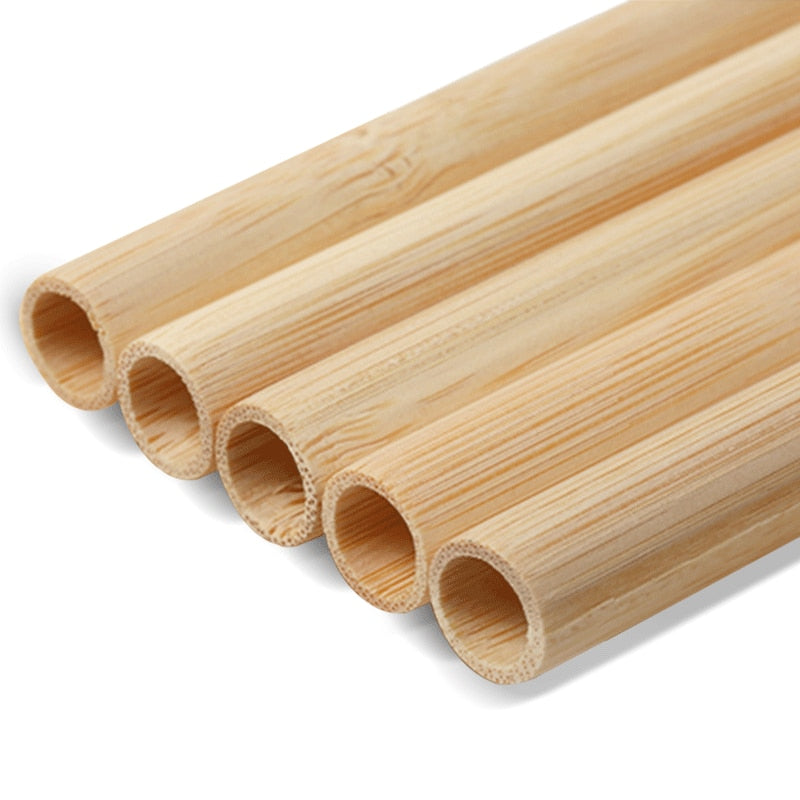 10/20/50PCS Bamboo Straws Natural 8Inch